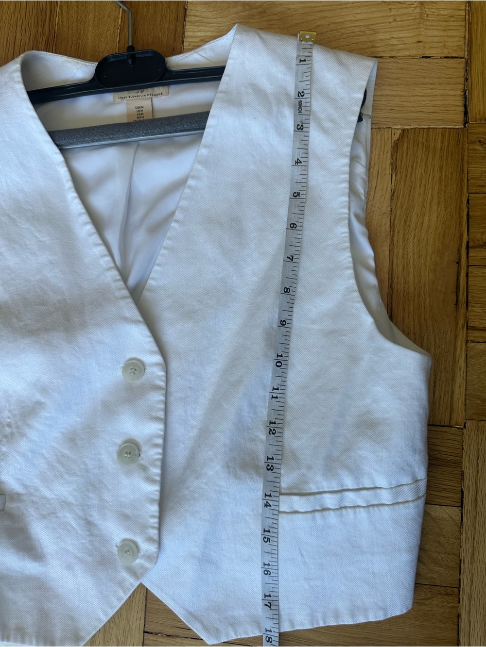 Linen Suit - Tailored Wide-Leg H&M Women's Pants and Vest in White - Picture 5 of 12